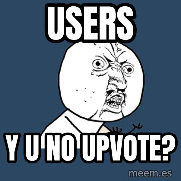 Y U No meme: USERS / Y U NO UPVOTE?