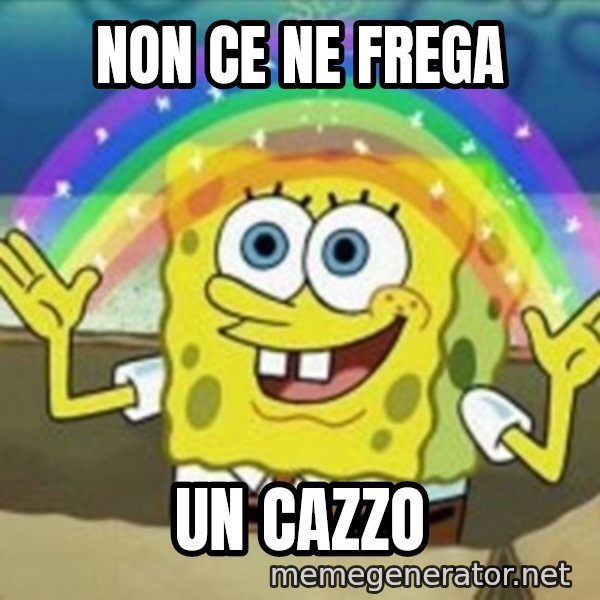 Spongebob meme: non ce ne frega / un cazzo