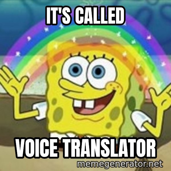 Spongebob meme: IT'S CALLED / VOICE TRANSLATOR