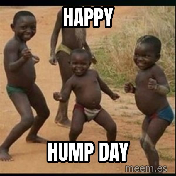 Dancing black kid meme: HAPPY / HUMP DAY